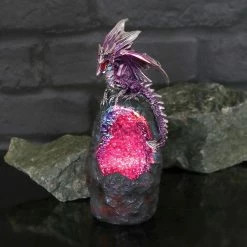 Nemesis Now Purple Dragon Crystal Light Up Ornament Amethyst Crystal Guard