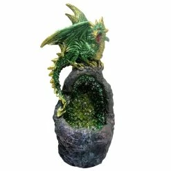 Nemesis Now Green Dragon Crystal Light Up Ornament Emerald Crystal Guard