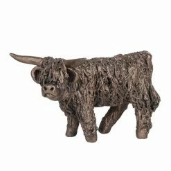 Frith - Angus Miniature Highland Cow Standing Sculpture By Veronica Ballan