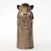 Quail Ceramics Wild Boar Flower Vase