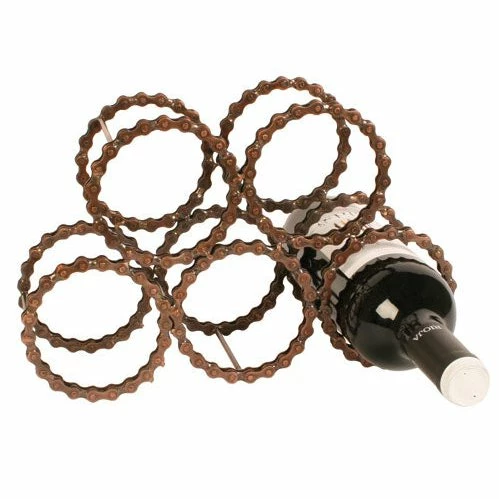 Best deal ⭐ Shared Earth Kitchenware Recycled Bike Chain 5 Bottle - Wine Rack Bronze Coloured Fair Trade 💯 3 Shared Earth Kitchenware Recycled Bike Chain 5 Bottle - Wine Rack Bronze Coloured Fair Trade