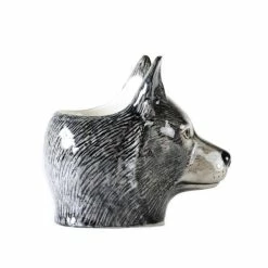 Quail Ceramics Wolf Face Egg Cup